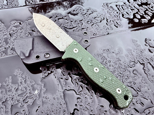 R4A - Ready 4 Action Knife / D2 Fixed Blade ( MICARTA Scales ) 🔥 New 🔥