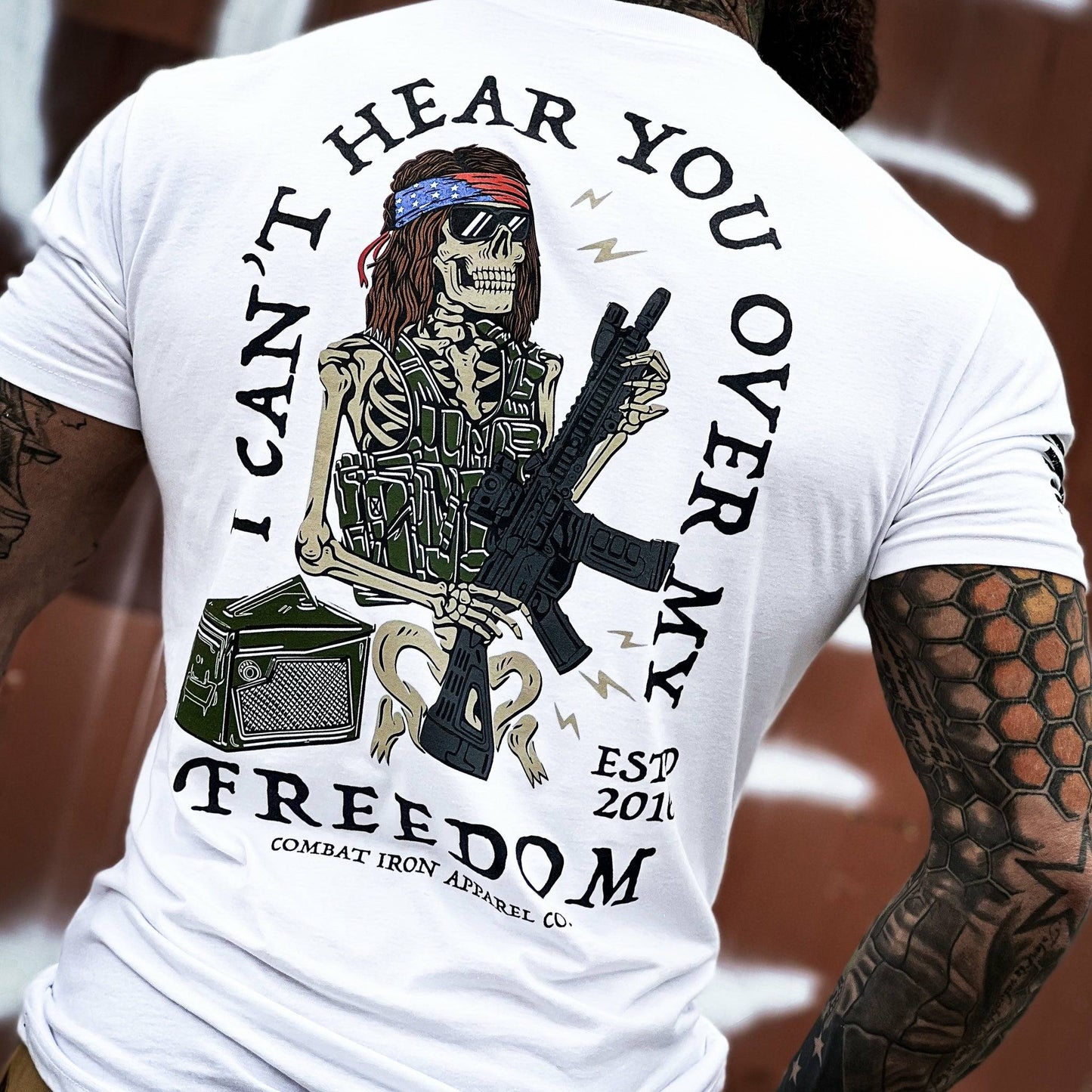 I Can't Hear You Over My Freedom AR Guitar Men's T-Shirt