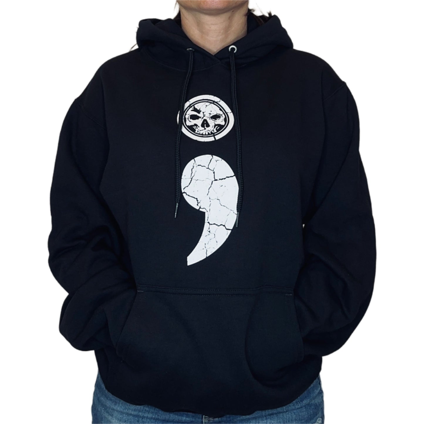 Semicolon Unisex Black Hoodie