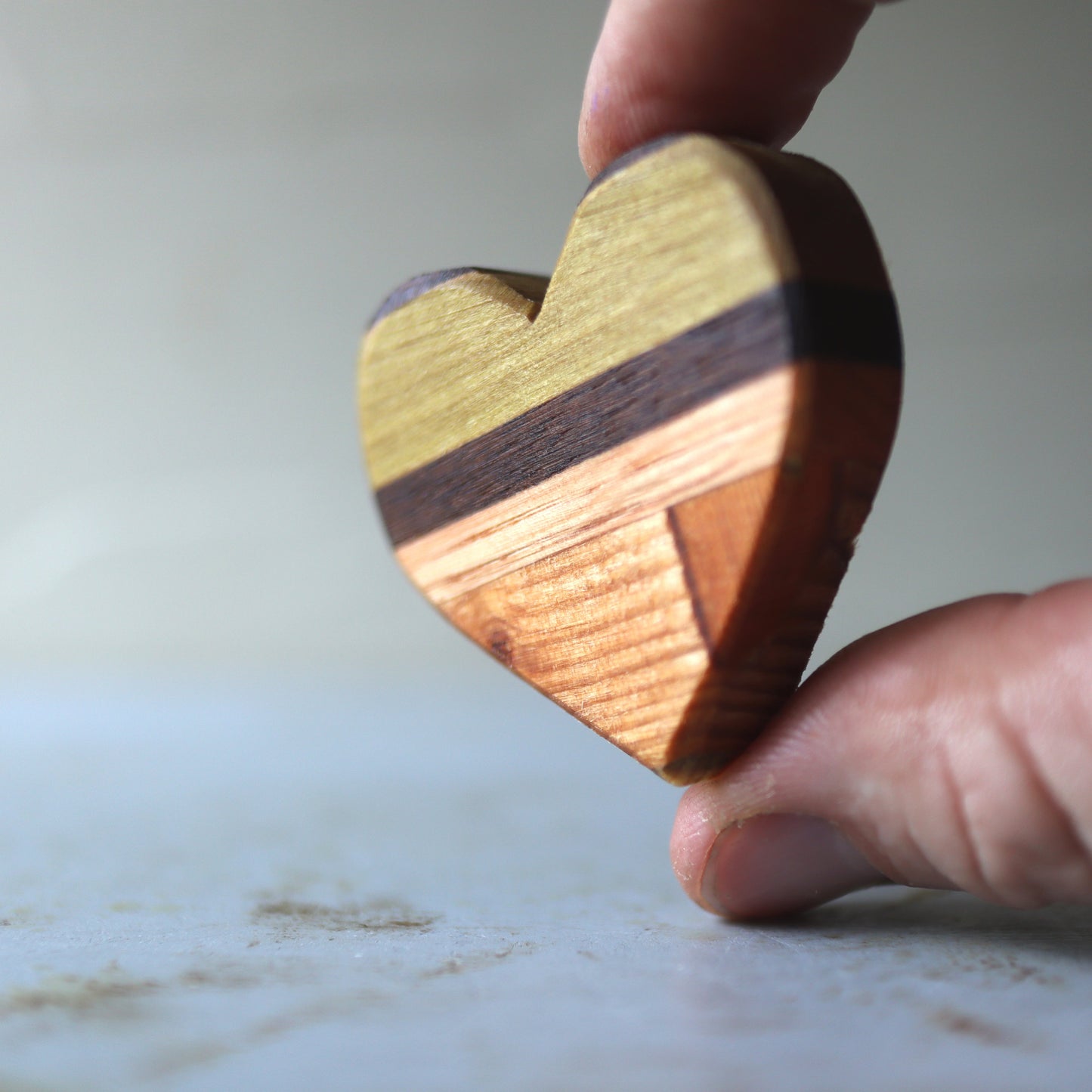 Striped Wooden Hearts