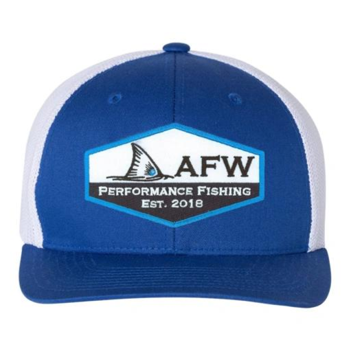 AFW Fishing Patch Hat - Royal - White Flextfit