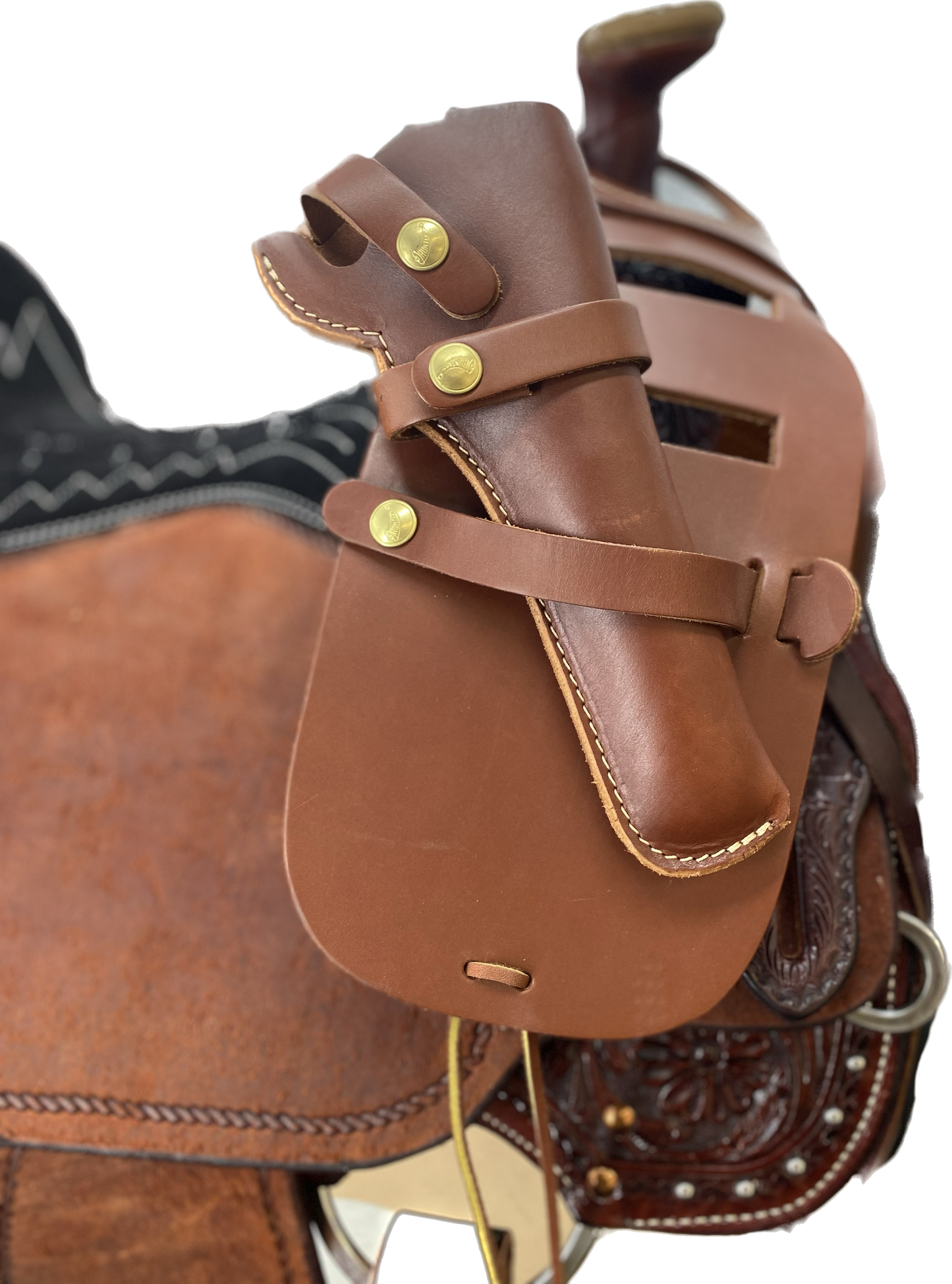 Ultra Rider Brown Horn Bag with Detachable Holster