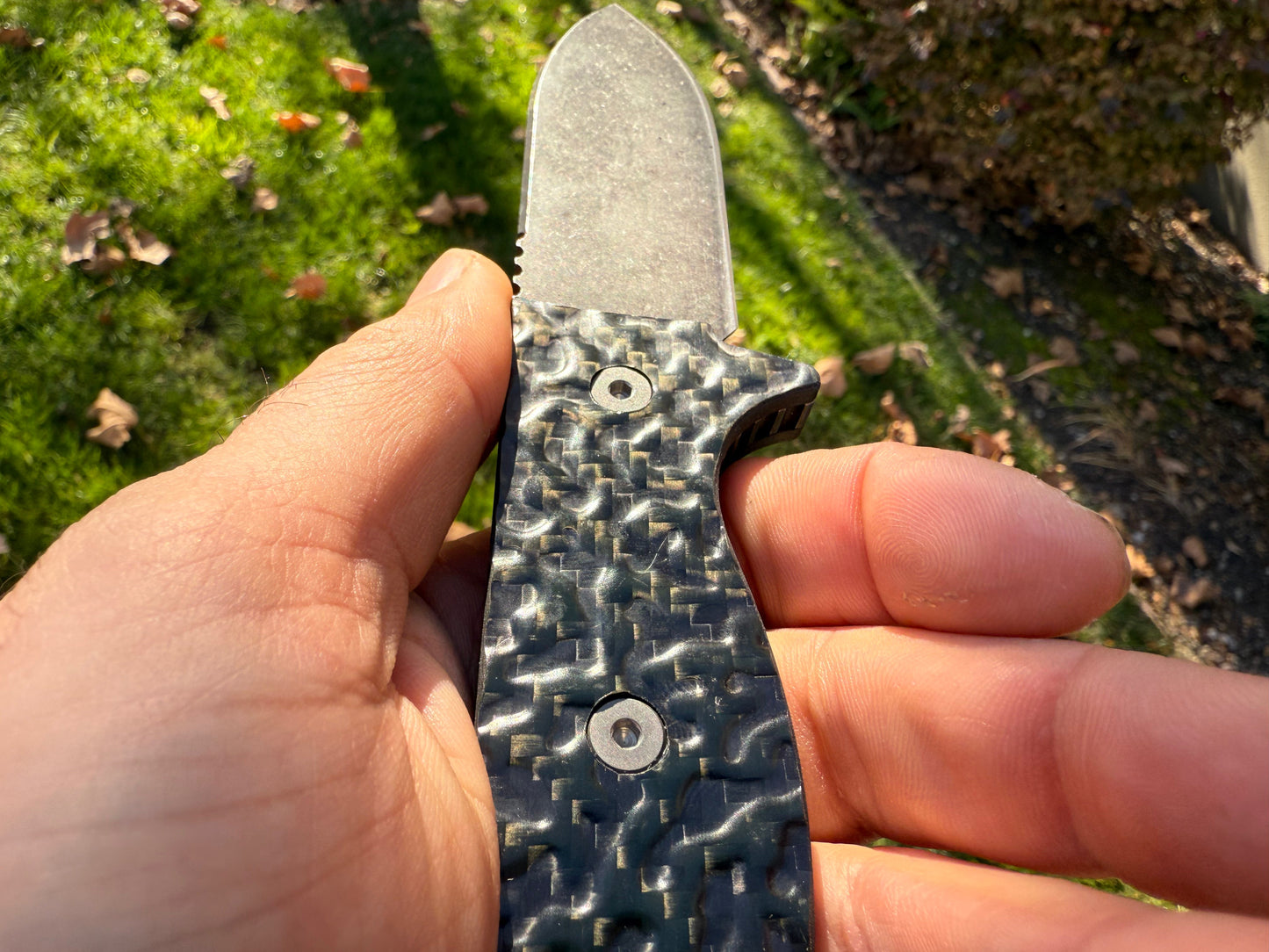 R4A - Ready 4 Action Knife / D2 Fixed Blade ( Contour-Tex Carbon Fiber Scales )