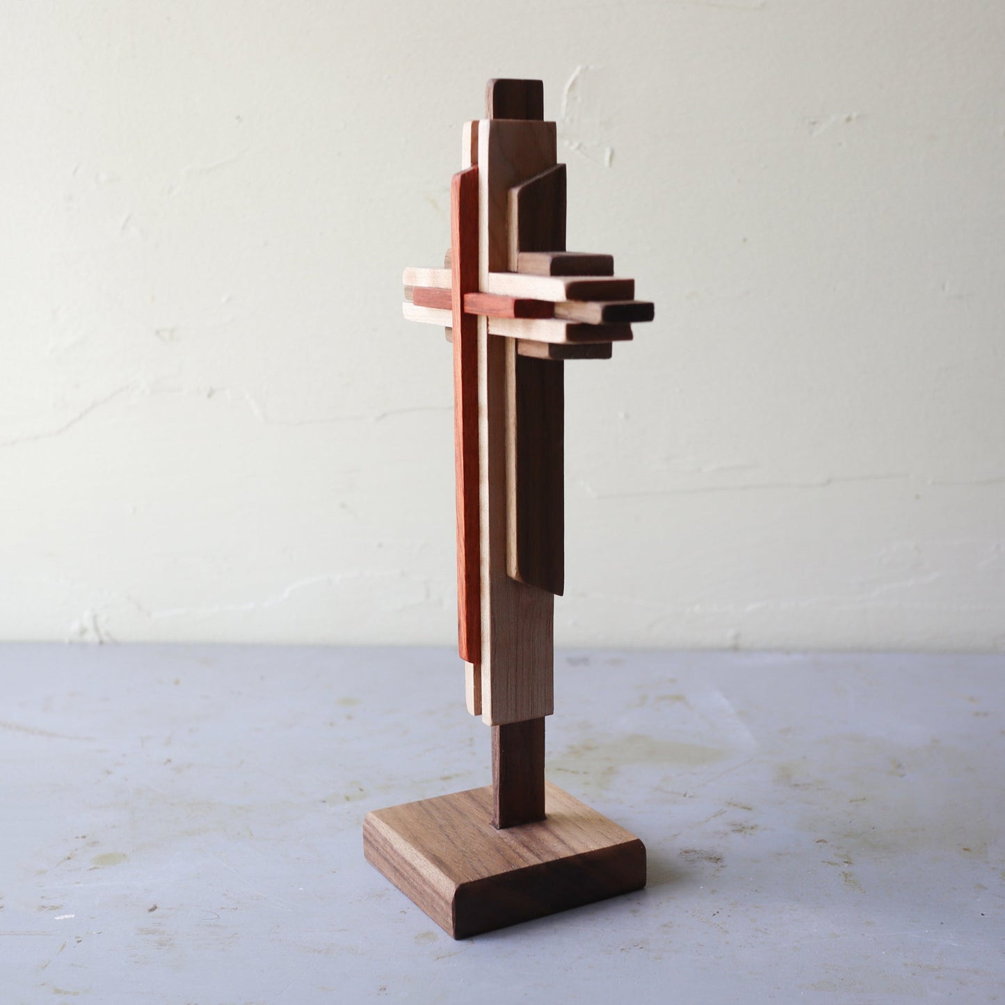 Small Layered Cross With Stand