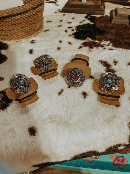 Western Concho Hair Ties