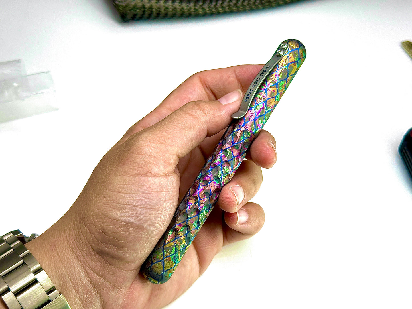 Signator Titanium Permanent Marker / Vault by Maratac® - Chaotic Aurora Pattern