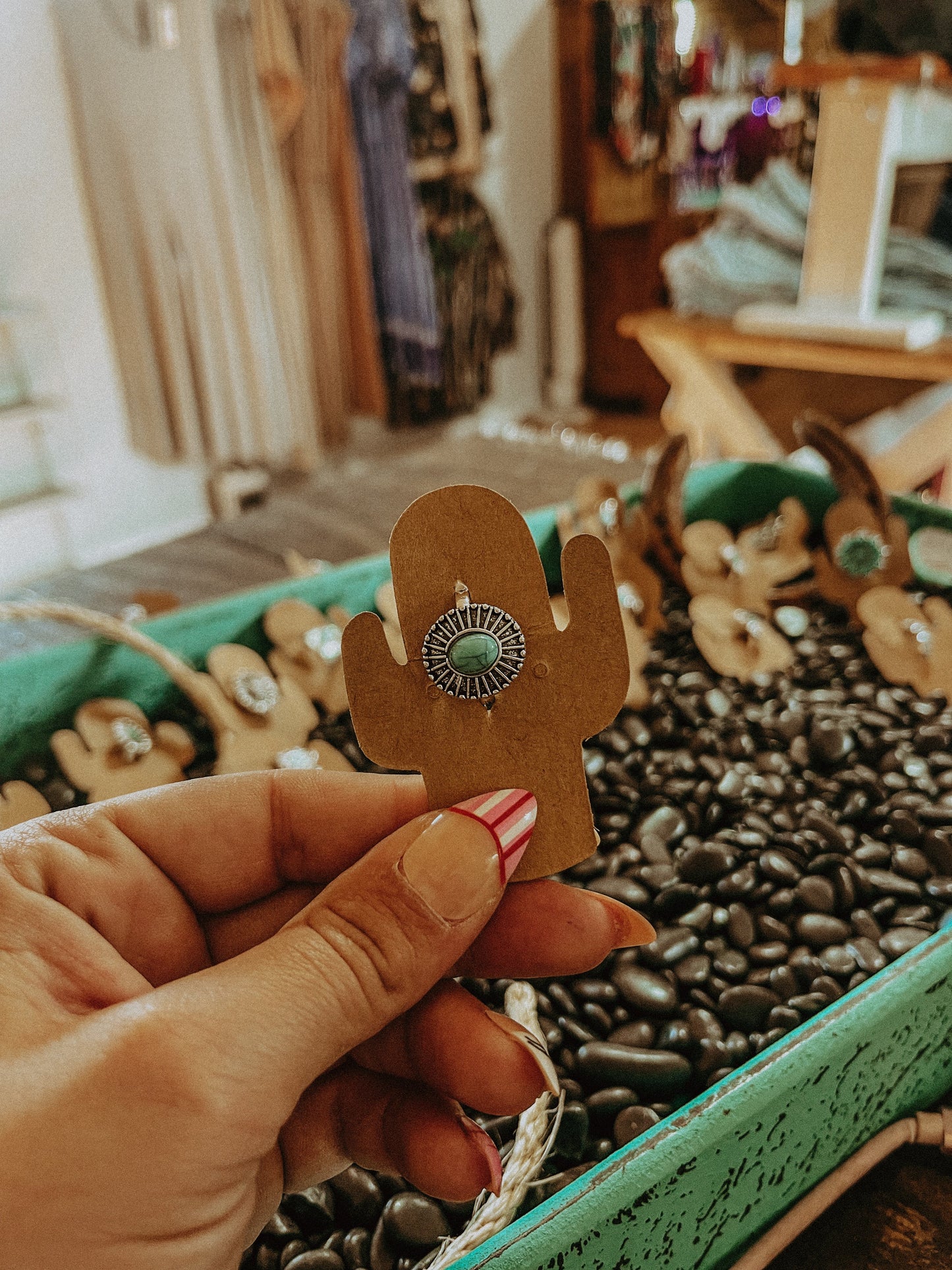 Size 6.5 Circle Turquoise Ring