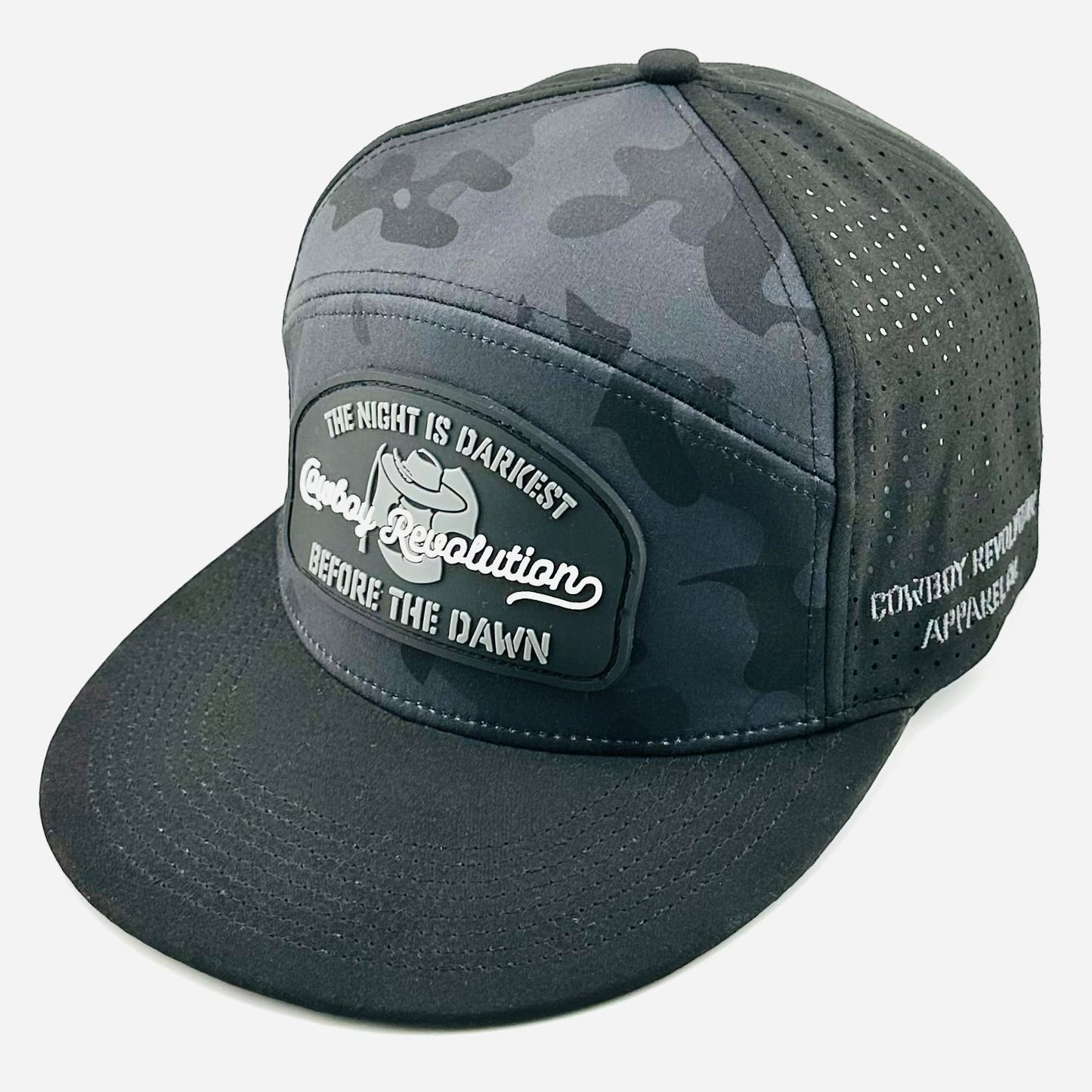 “Before The Dawn” - Cowboy Revolution Dark Camo/Black 6-panel Flatbill Hat