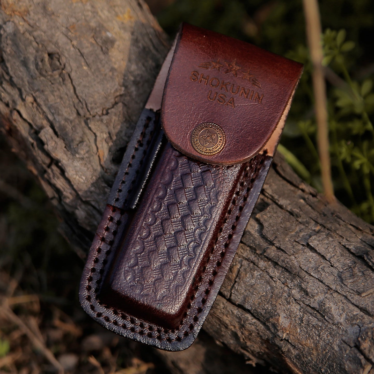 Pocket Knife with Exotic Bull Horn Handle & Sheath Personalized