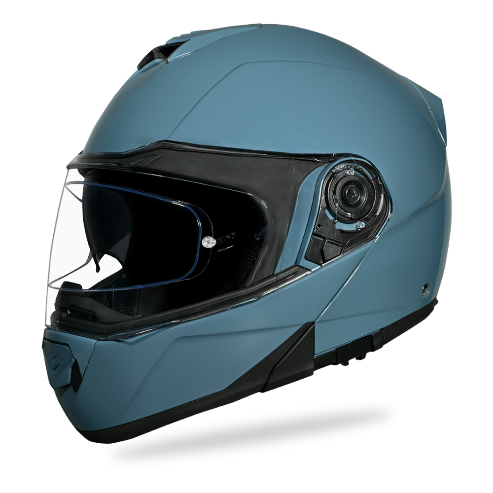 Daytona Glide Modular Motorcycle Helmet - DOT Approved, Bluetooth Ready, Dual Visor, Men/Women/Youth- Shark Blu