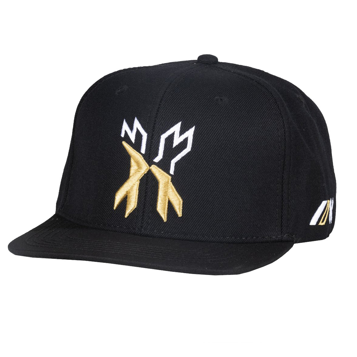 Split Snapback Hat - Black/Gold/White