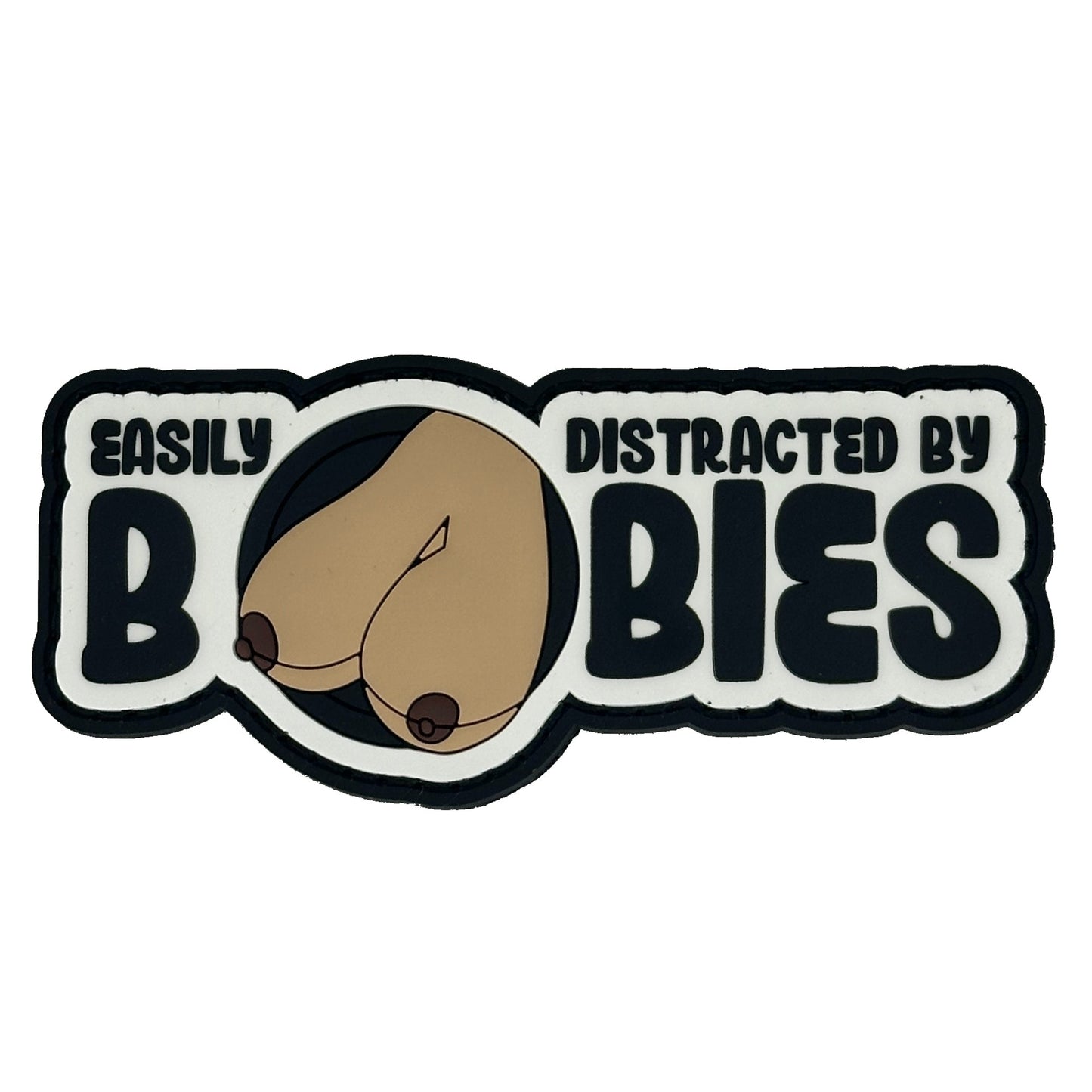 "Fun Size Boobs" - Easily Distracted By Boobies (Uncensored) - 4 inch PVC Patch -