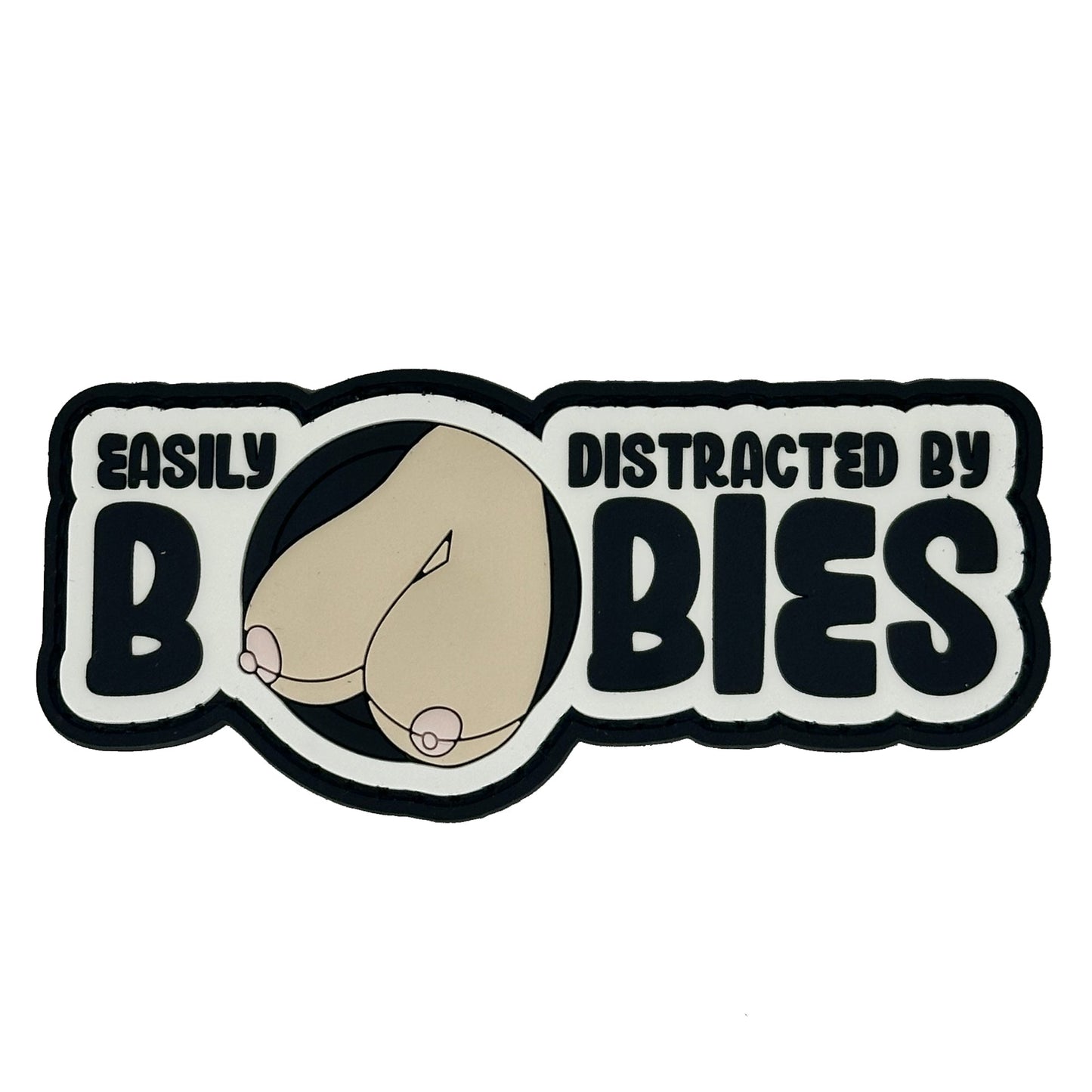 "Fun Size Boobs" - Easily Distracted By Boobies (Uncensored) - 4 inch PVC Patch -