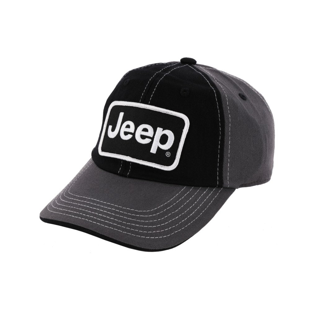 Hat - Jeep Chino Twill Patch - Black/Charcoal/White