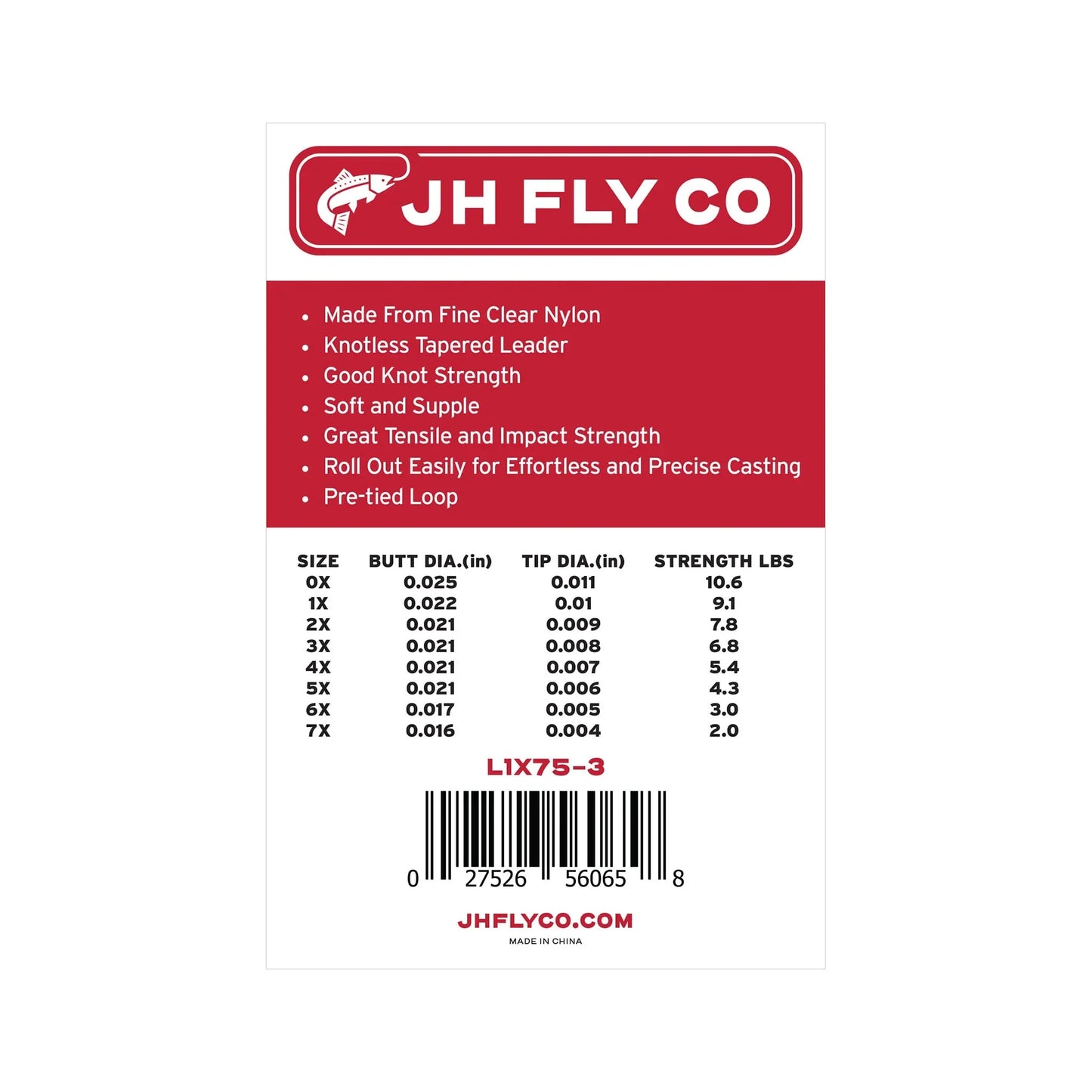 JHFLYCO Monofilament Nylon Tapered Leader - 3 Pack