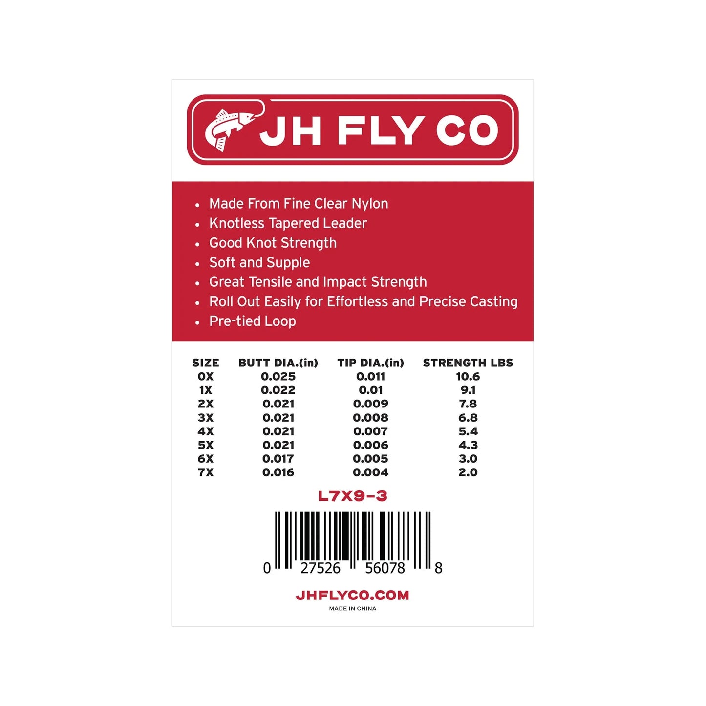 JHFLYCO Monofilament Nylon Tapered Leader - 3 Pack