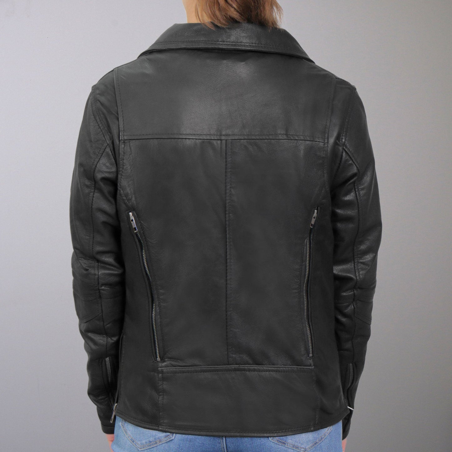 Hot Leathers JKL1029 Ladies Leather Motorcycle Concealed carry Biker Jacket with Vents and Side Zippers