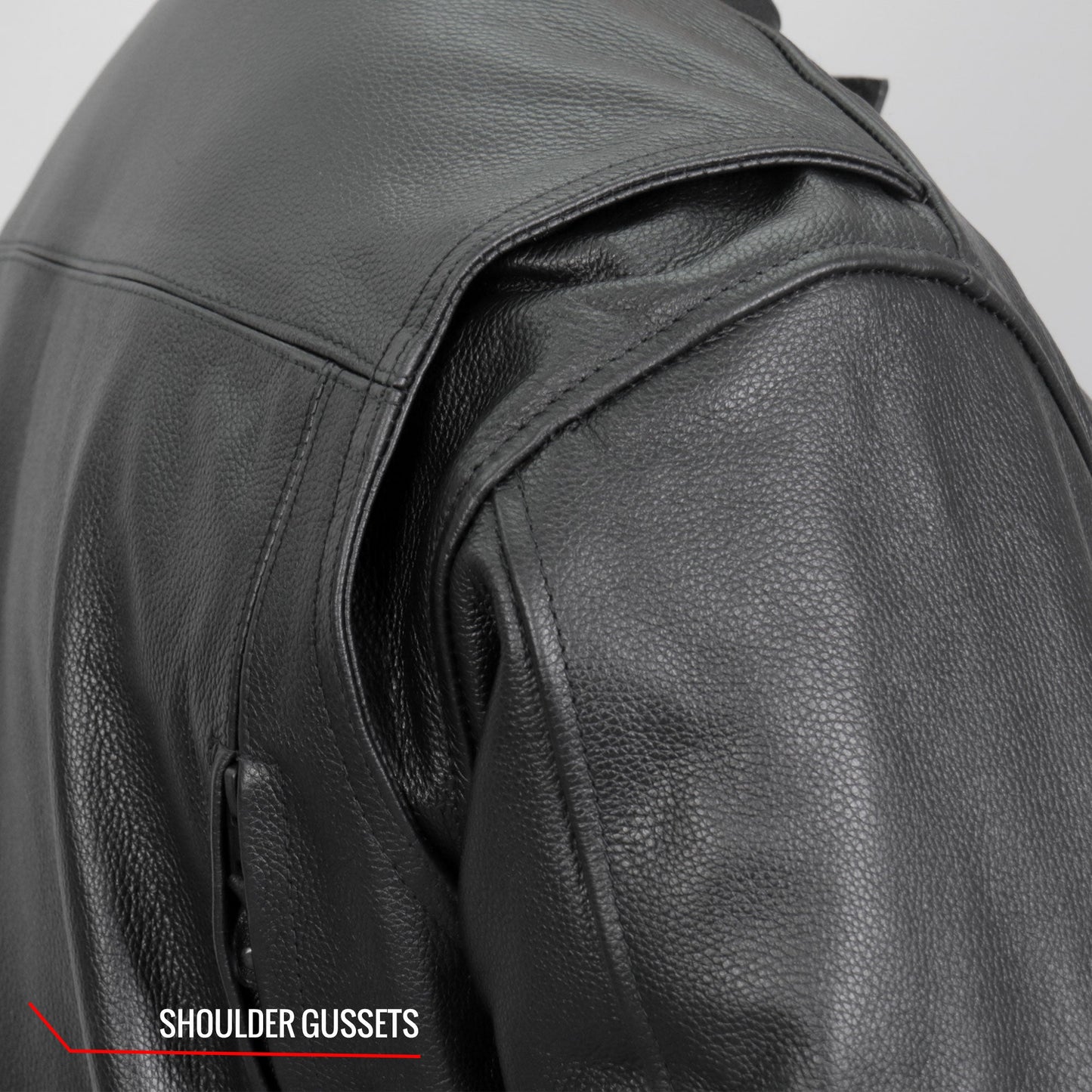 Hot Leathers JKM1021 Men's Black Leather Motorcycle Biker Carry and Conceal Vented Scooter Jacket