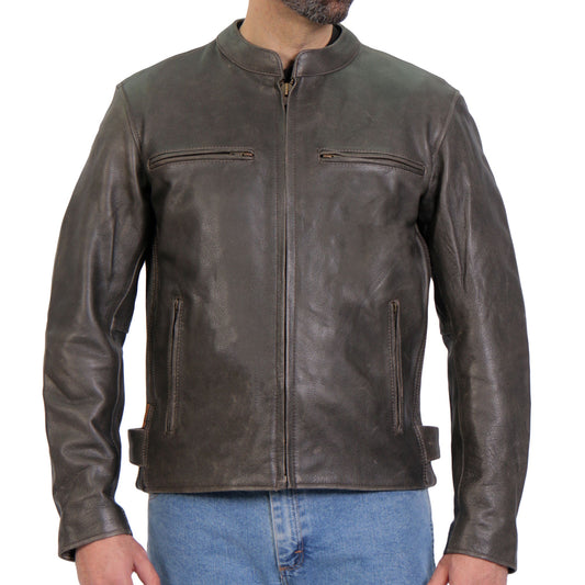 Hot Leathers JKM1029 Men’s Distress Brown Motorcycle style ‘Carry and Conceal’ Leather Biker Jacket