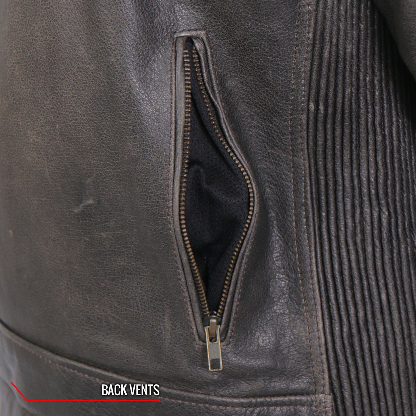 Hot Leathers JKM1029 Men’s Distress Brown Motorcycle style ‘Carry and Conceal’ Leather Biker Jacket