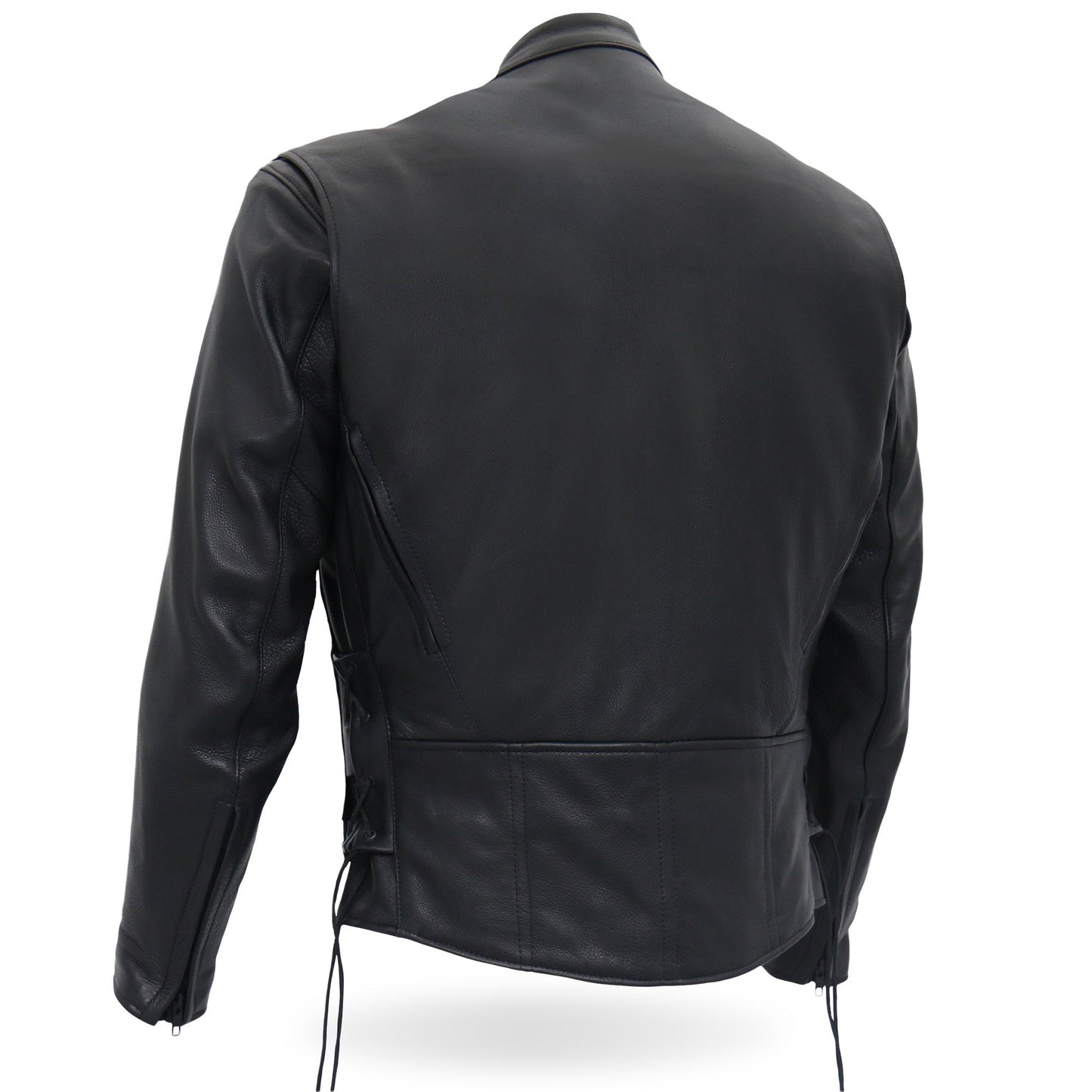 Hot Leathers JKM5002 Men's USA Made Vented Premium Leather Motorcycle Biker Jacket with Side Lace