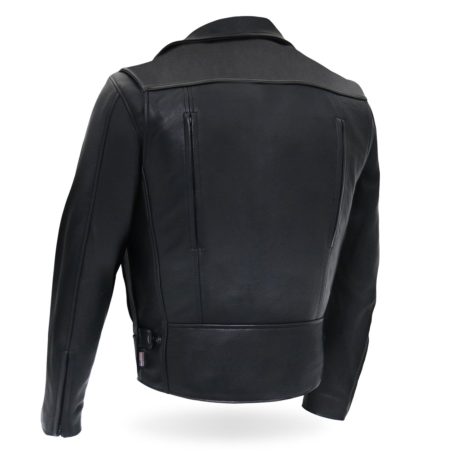 Hot Leathers JKM5008 Men's USA Made Black Premium Leather vented Motorcycle Biker Jacket