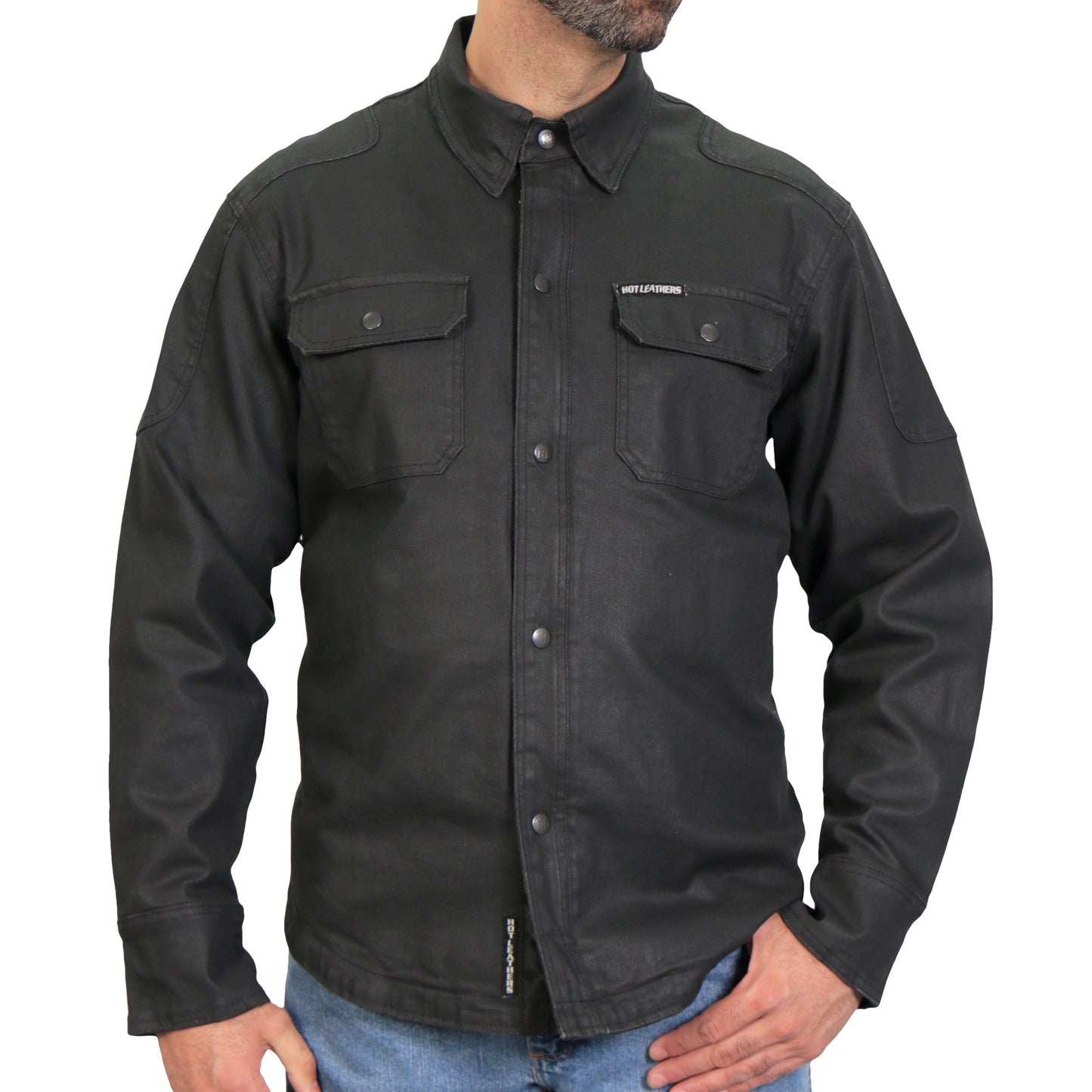 Hot Leathers Men's Waxed Cotton Concealed Carry Shirt Jacket