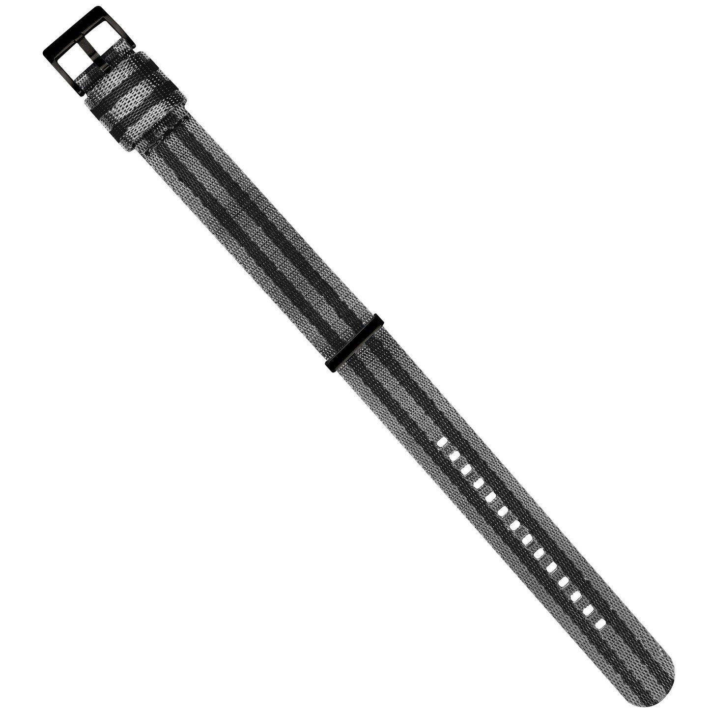 Grey With Black Stripes Elite Nylon NATO® Style Watch Band (18mm, 24mm SALE)