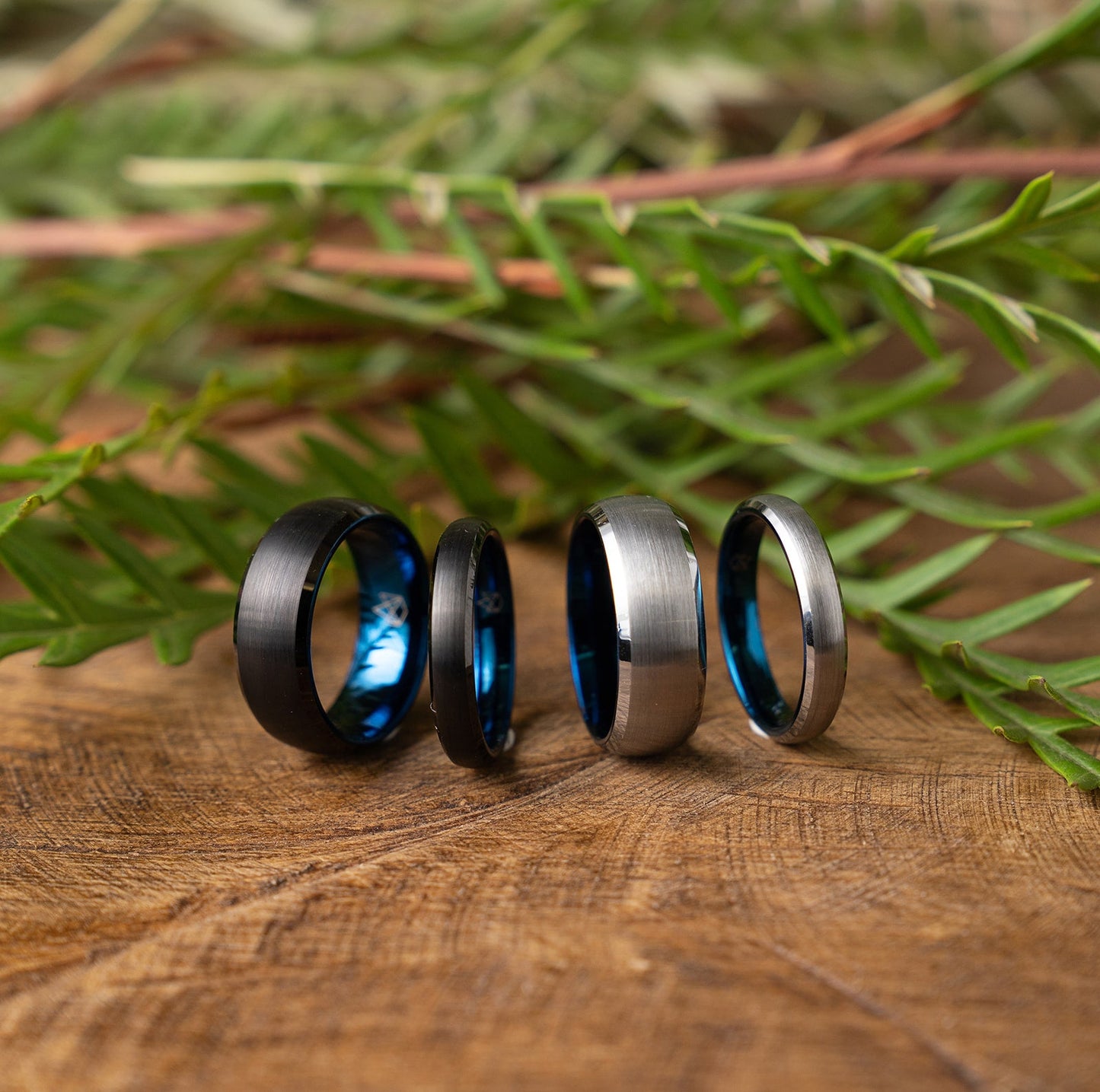 Black Tungsten Ring - Blue EMBR