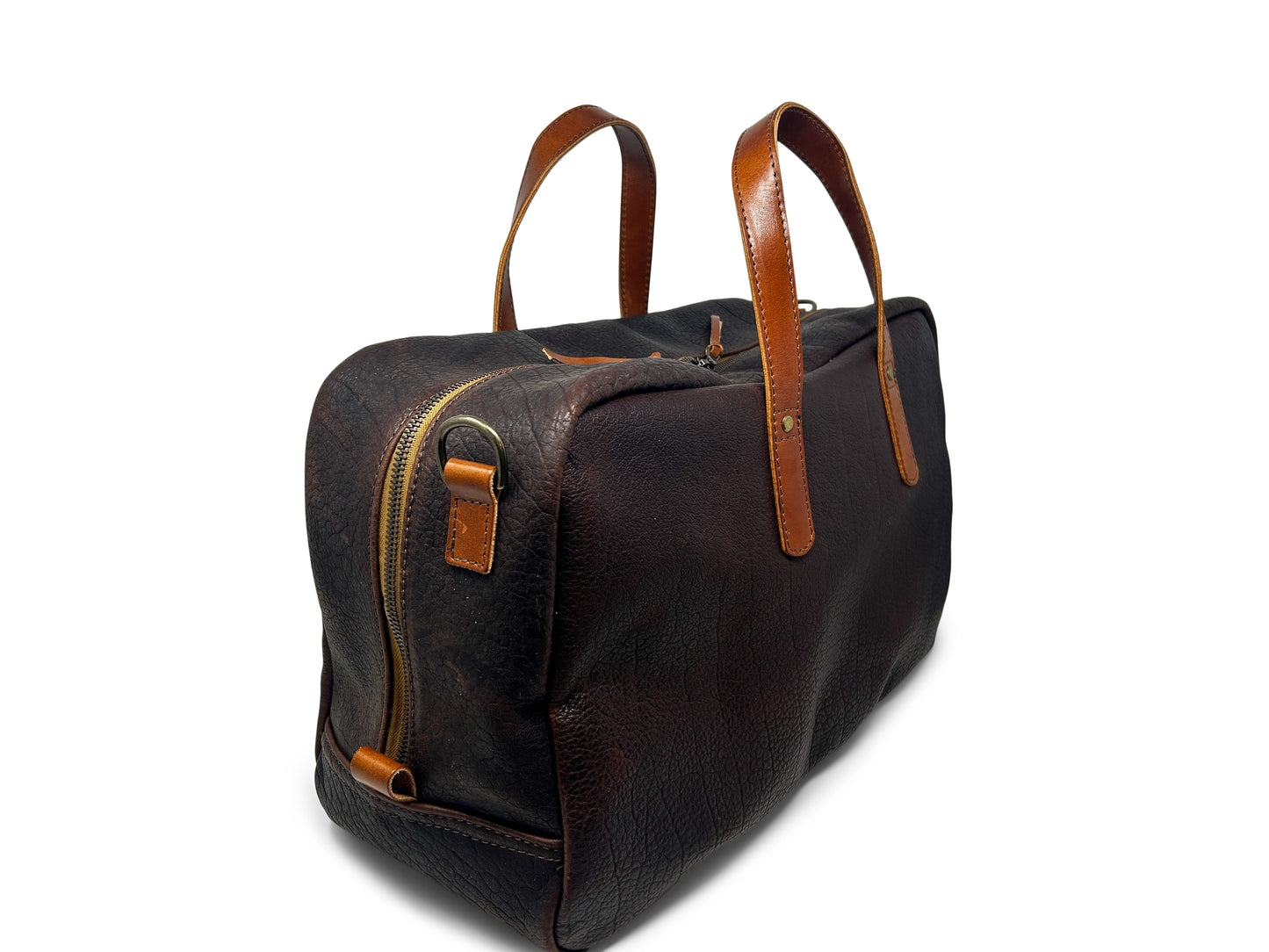 Jack Foster Weekender  | Dark Cognac Shrunken Bison