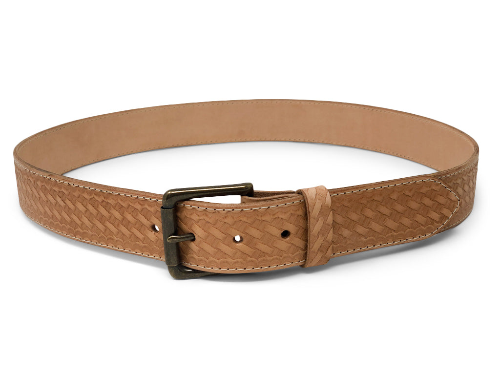 Handmade Leather Belt | Basketweave Vegetable Tan