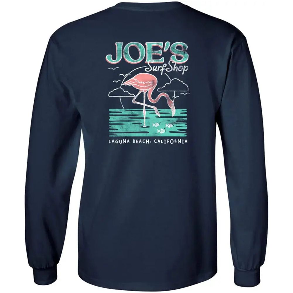 Joe's Surf Shop Flamingo Logo Youth Long Sleeve Tee