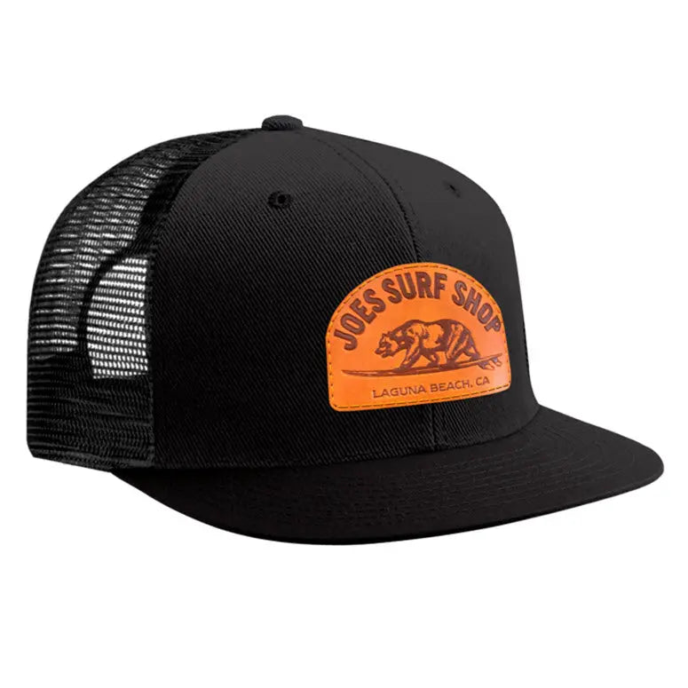 Joe's Surf Shop Surfing Bear Flat Bill Mesh Trucker Hat