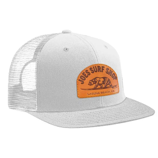 Joe's Surf Shop Surfing Bear Flat Bill Mesh Trucker Hat