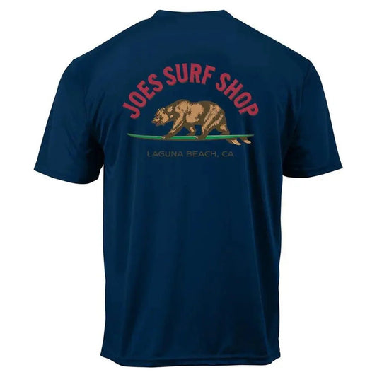 Joe's Surf Shop Surfing Bear Graphic Workout Tee