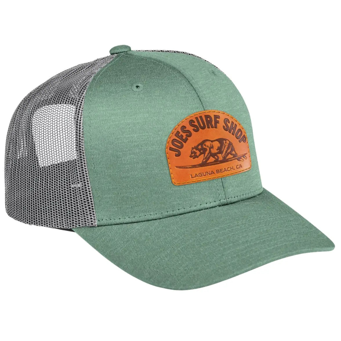 Joe's Surf Shop Leather Surfing Bear Patch Trucker Hat