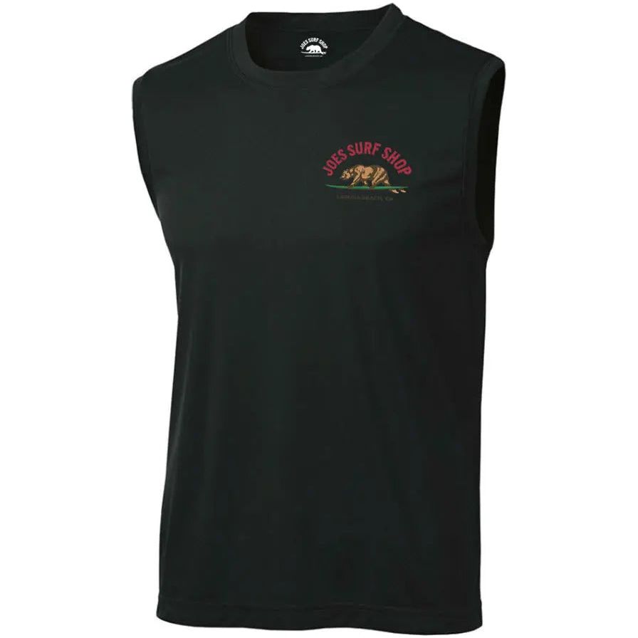 Joe's Surf Shop Surfing Bear Sleeveless Graphic Workout Tee