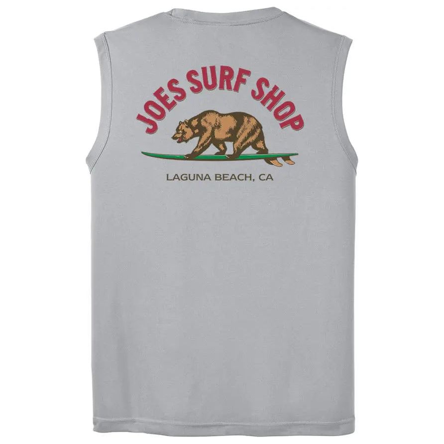 Joe's Surf Shop Surfing Bear Sleeveless Graphic Workout Tee