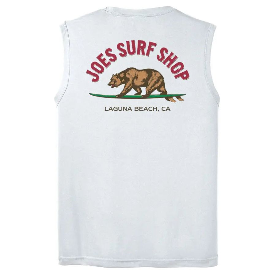 Joe's Surf Shop Surfing Bear Sleeveless Graphic Workout Tee