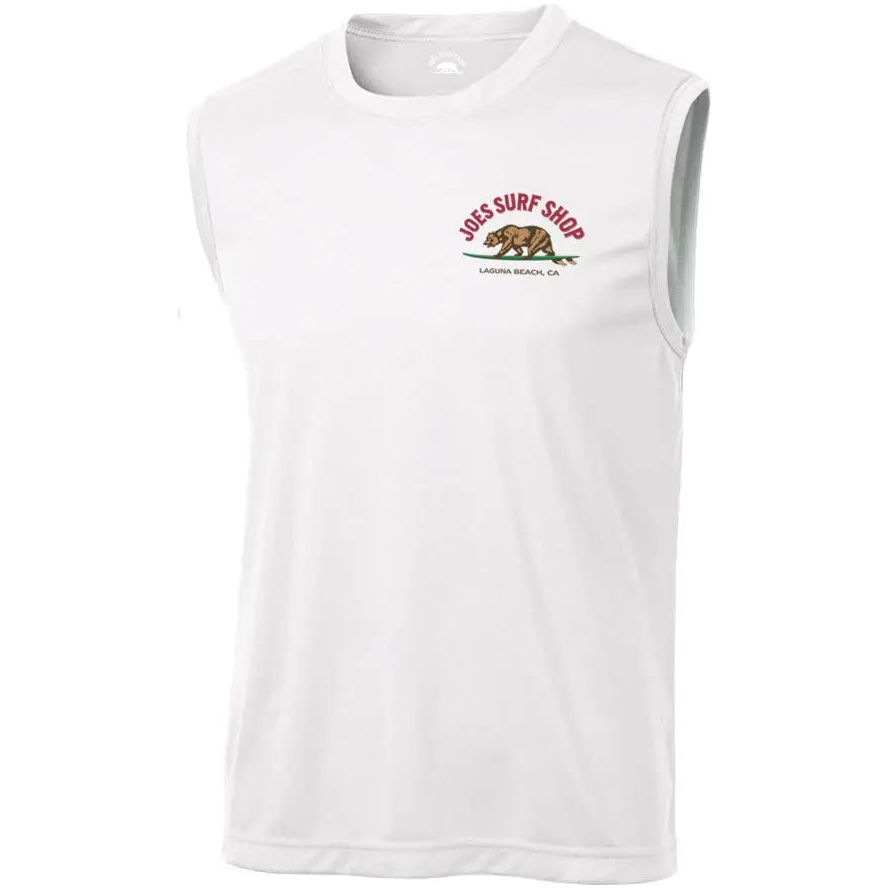 Joe's Surf Shop Surfing Bear Sleeveless Graphic Workout Tee