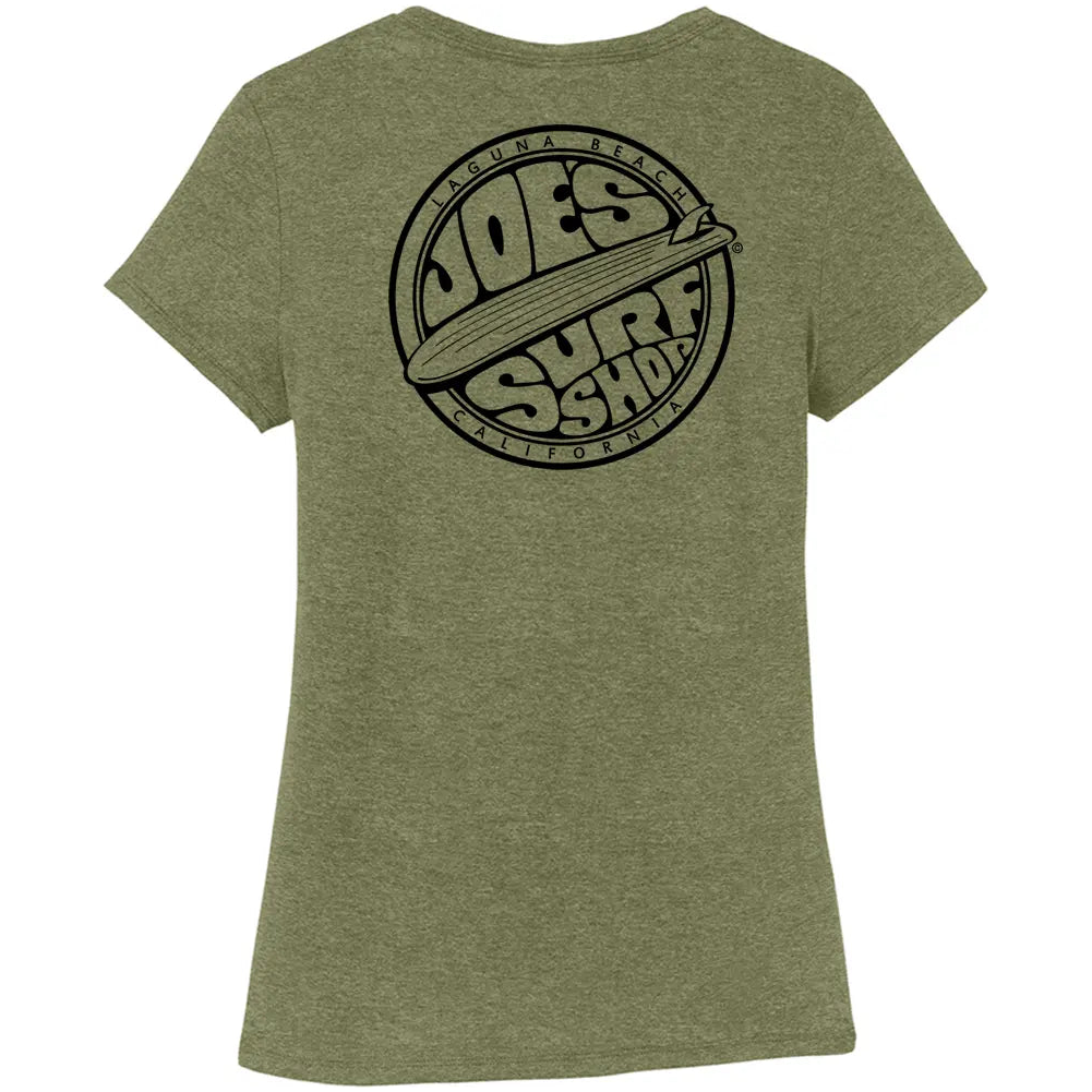 Joe's Surf Shop Women's Fins Up Tri-Blend Tee