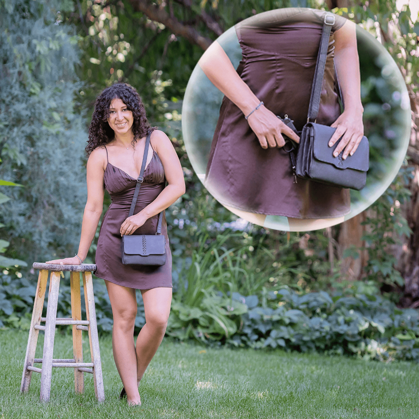 Concealed Carry Jolene Leather Crossbody Organizer by Lady Conceal