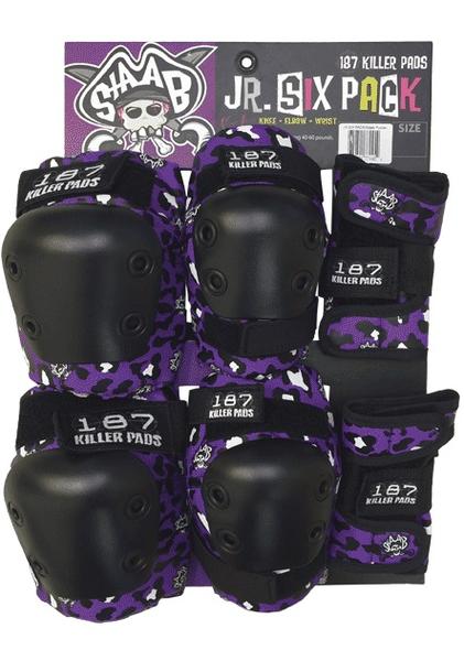 187 Killer Pads 6-Pack Junior Pad Set Combo - Staab Purple/Black