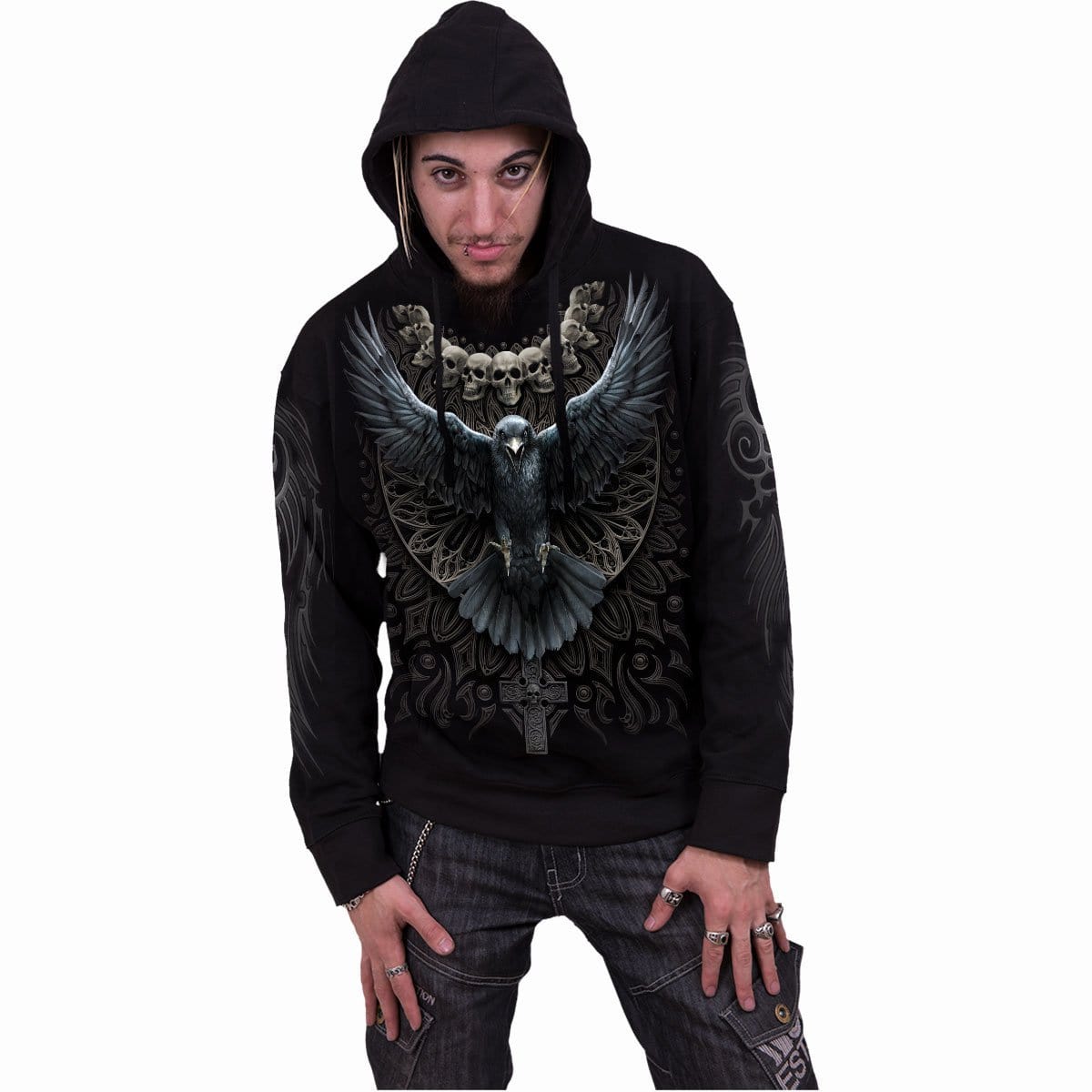 RAVEN SKULL - Hoody Black