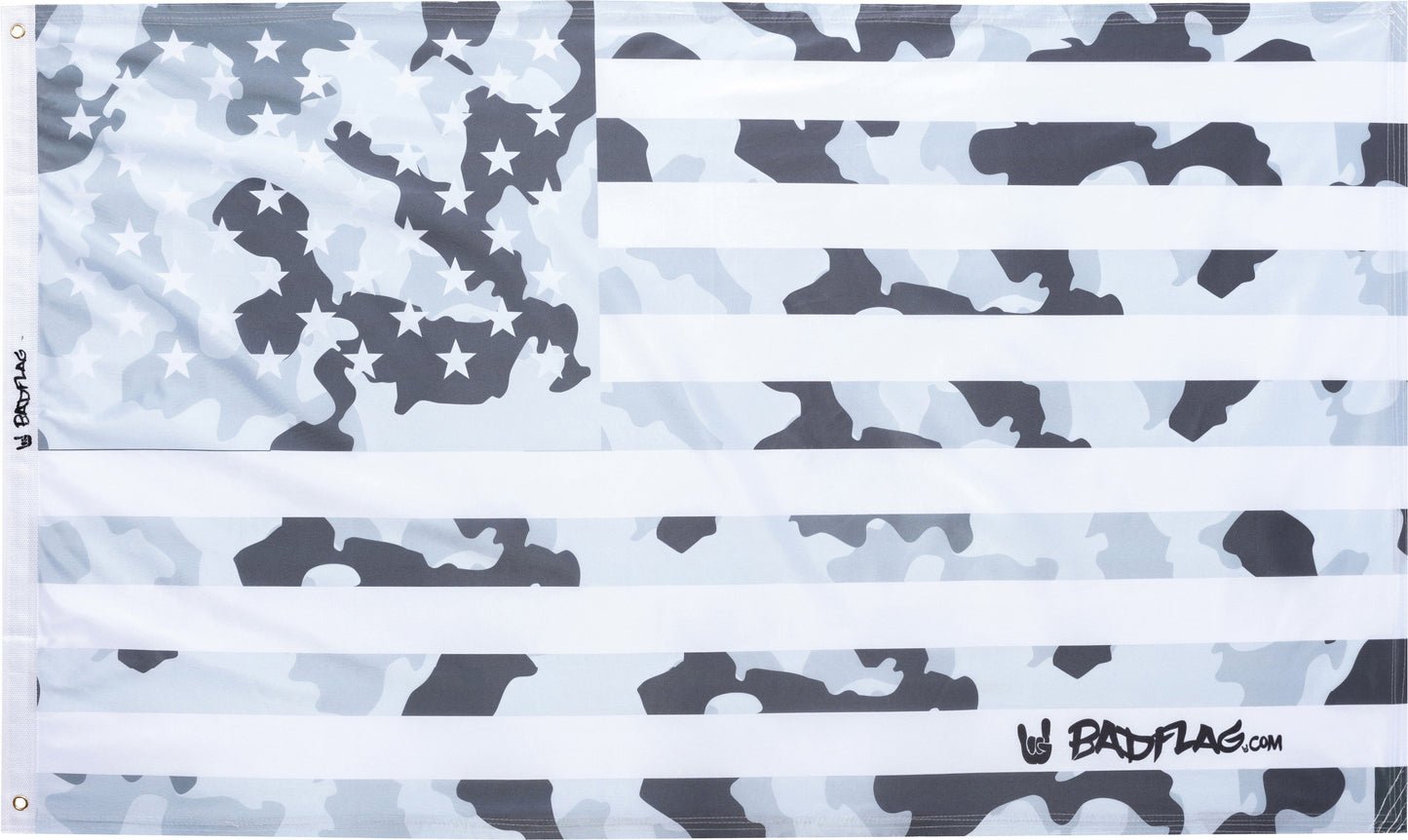 Black and White Camo American Flag