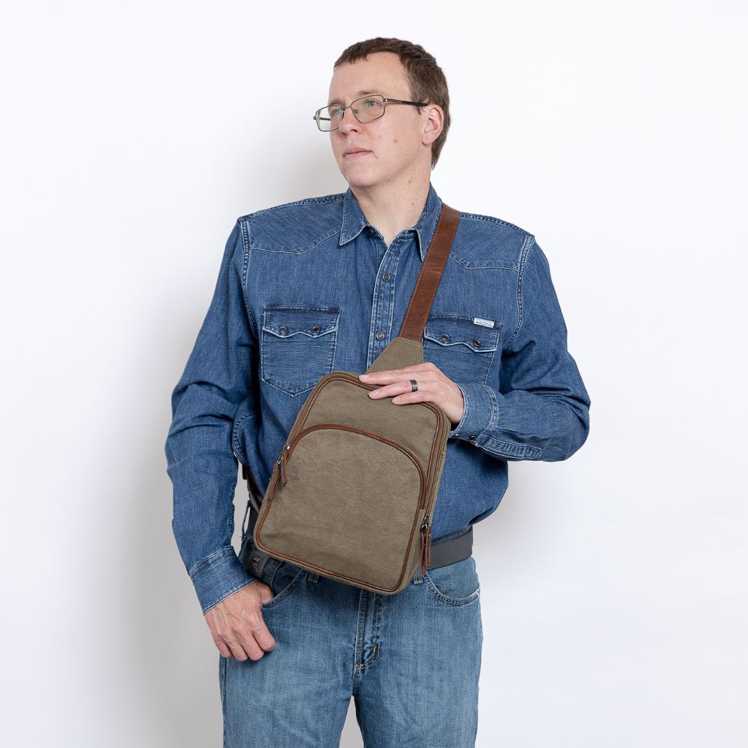 Concealed Carry Unisex Kennedy Canvas Sling Backpack