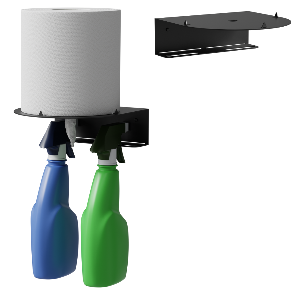 Center-Pull Paper Towel & Spray Bottle Holder