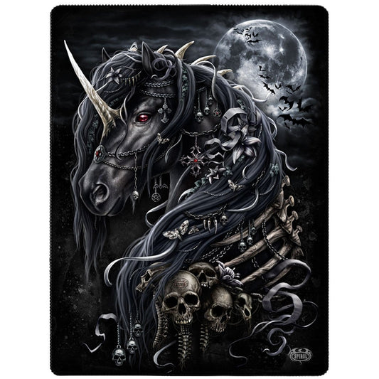 DARK UNICORN - Fleece Blanket with Double Sided Print