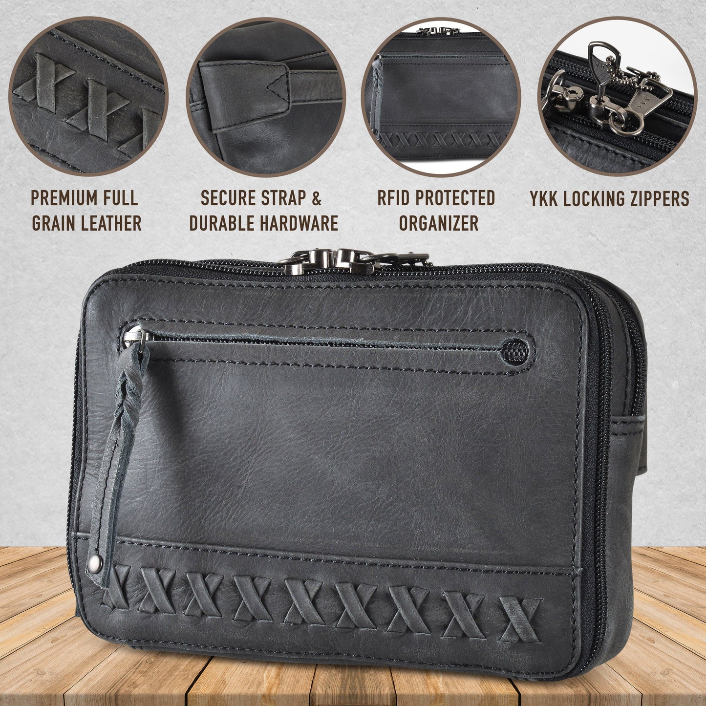 Concealed Carry Kailey Leather Purse Pack by Lady Conceal