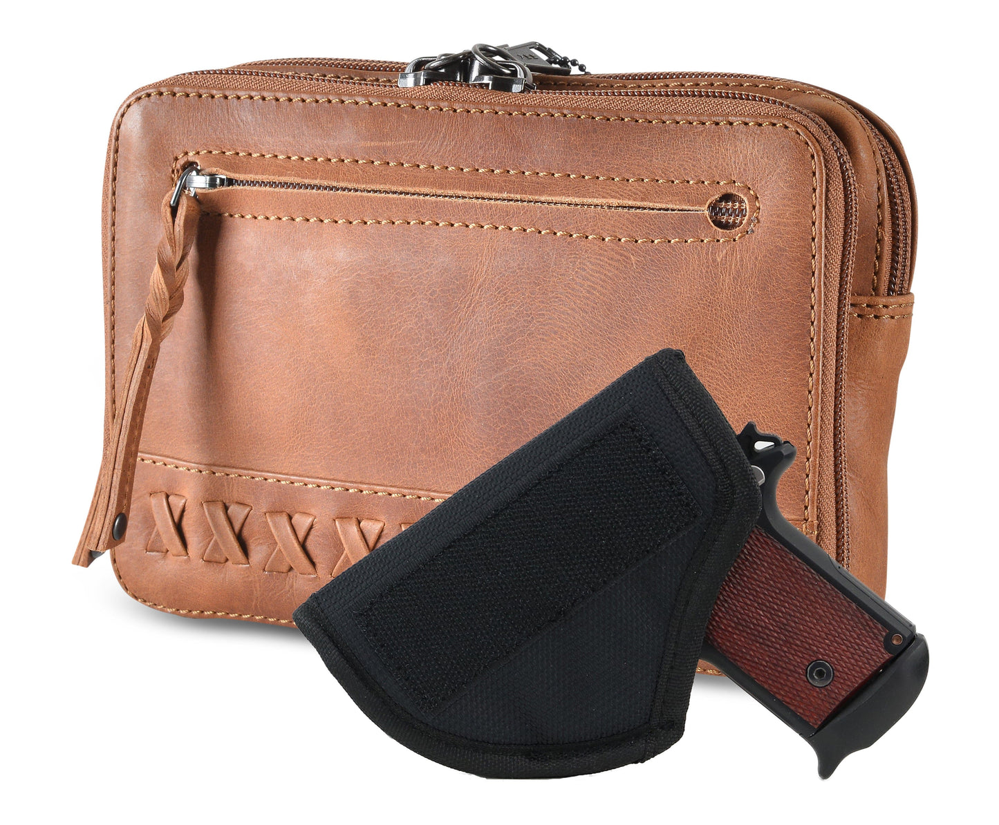 Concealed Carry Kailey Leather Purse Pack by Lady Conceal